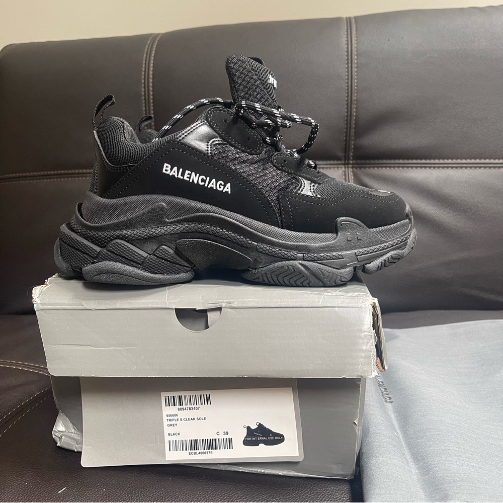 Balenciaga Black Women's Triple S Sneakers